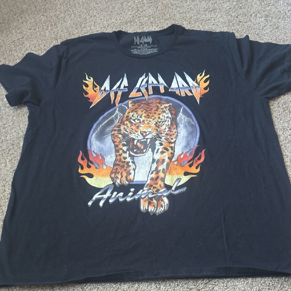 Def Leppard Black 'Animal' Graphic Short Sleeve Tee